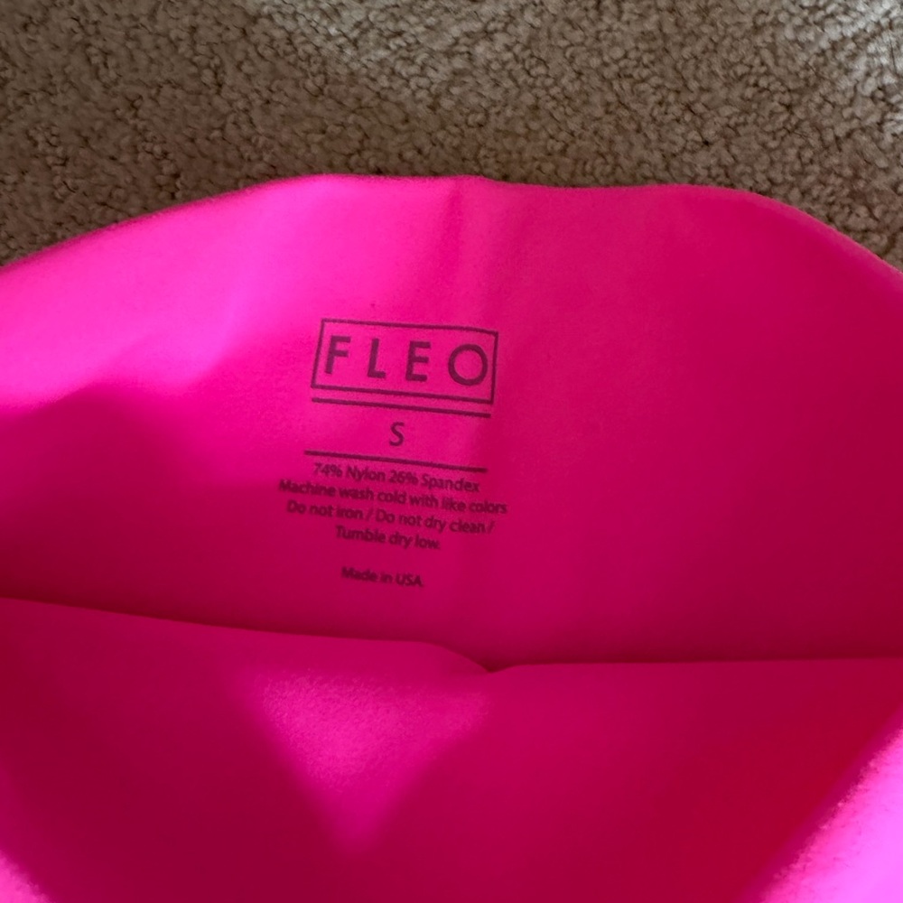 Fleo Hot Pink High-Waist Bike Shorts - Picture 2 of 3